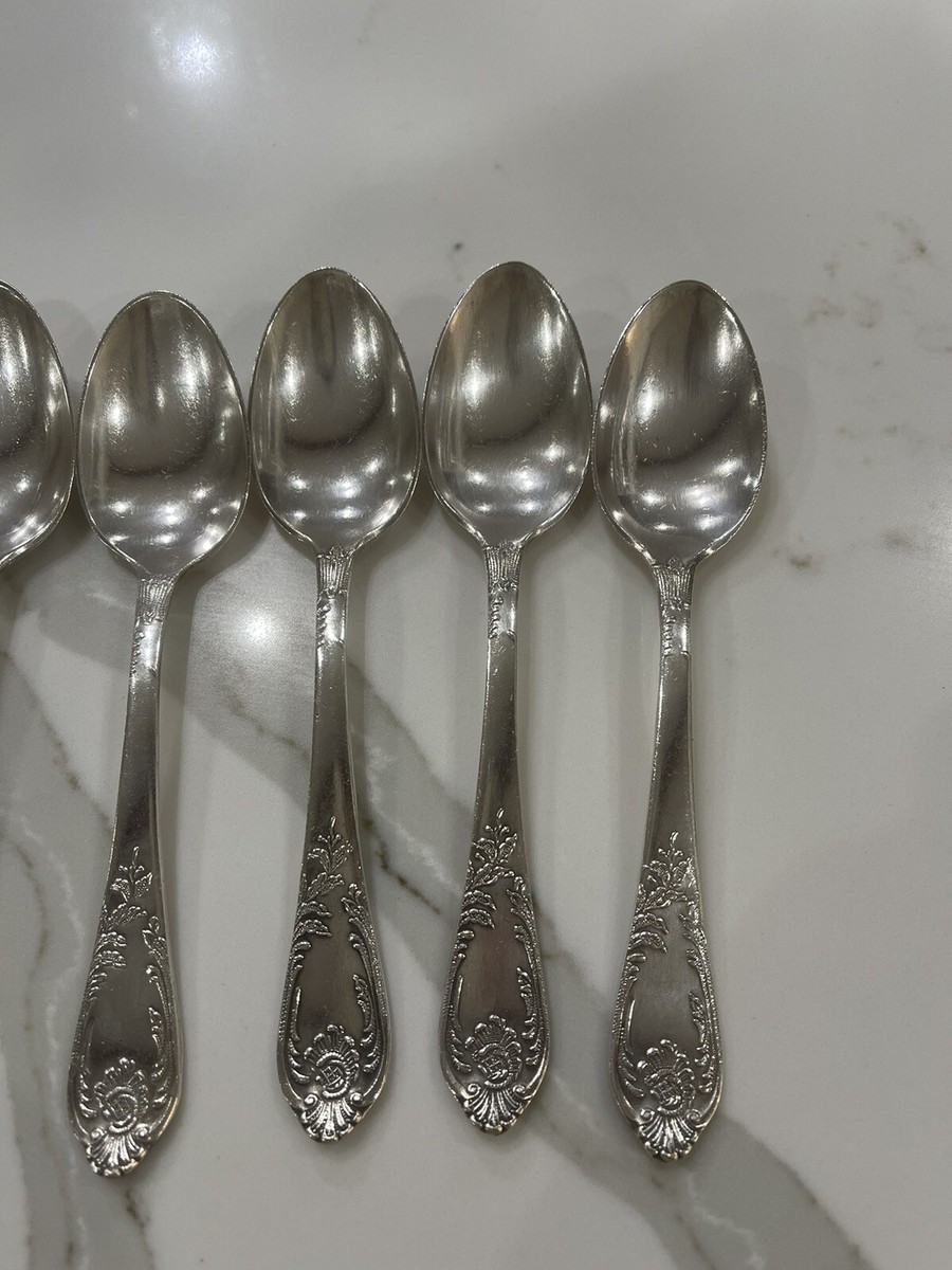 VINTAGE SOVIET UNION USSR RUSSIA MELCHIOR METAL SET OF 12 SPOONS