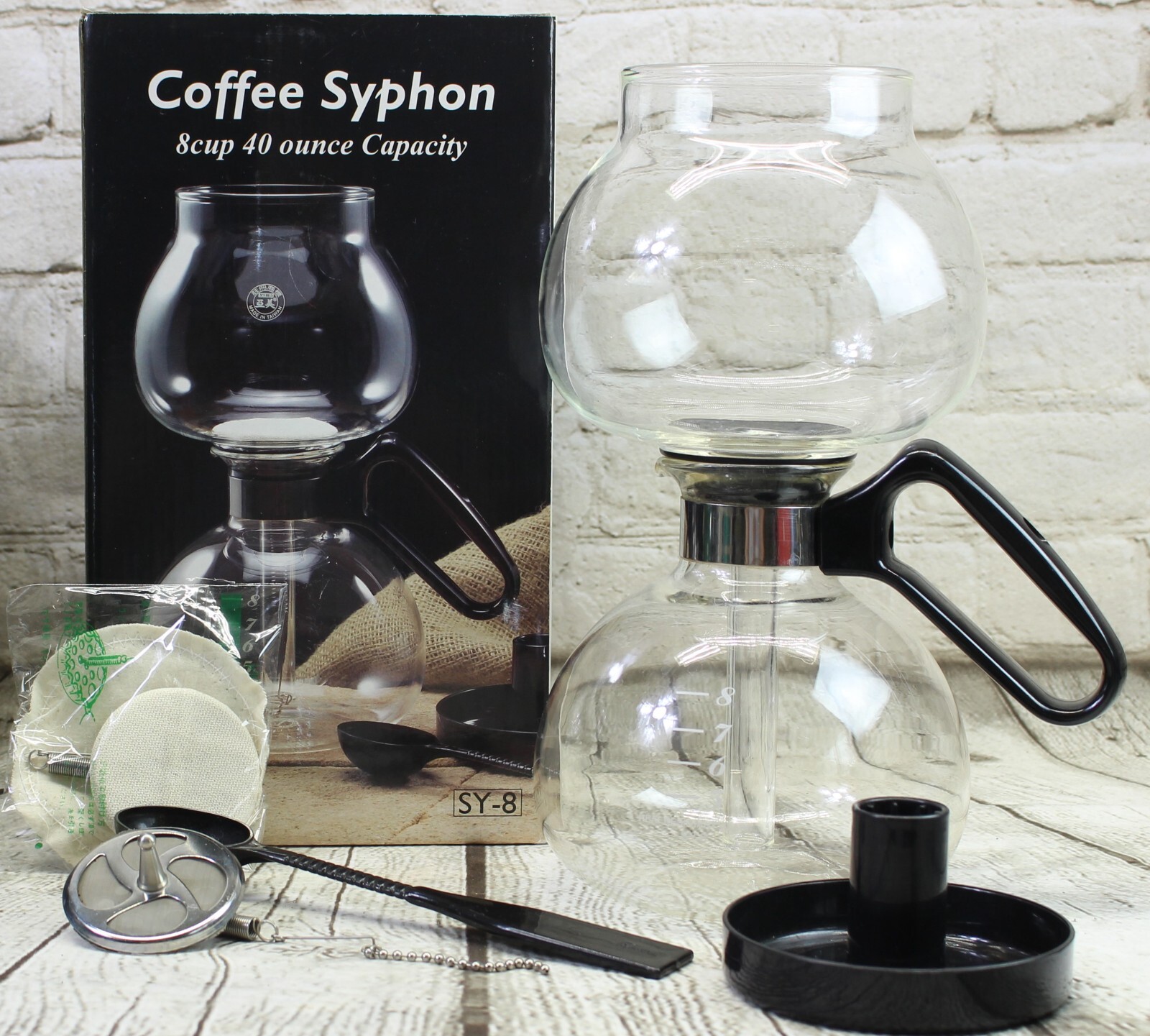 Yama Stovetop 8 Cup Siphon Coffee Maker With Filter Open Box Never Been