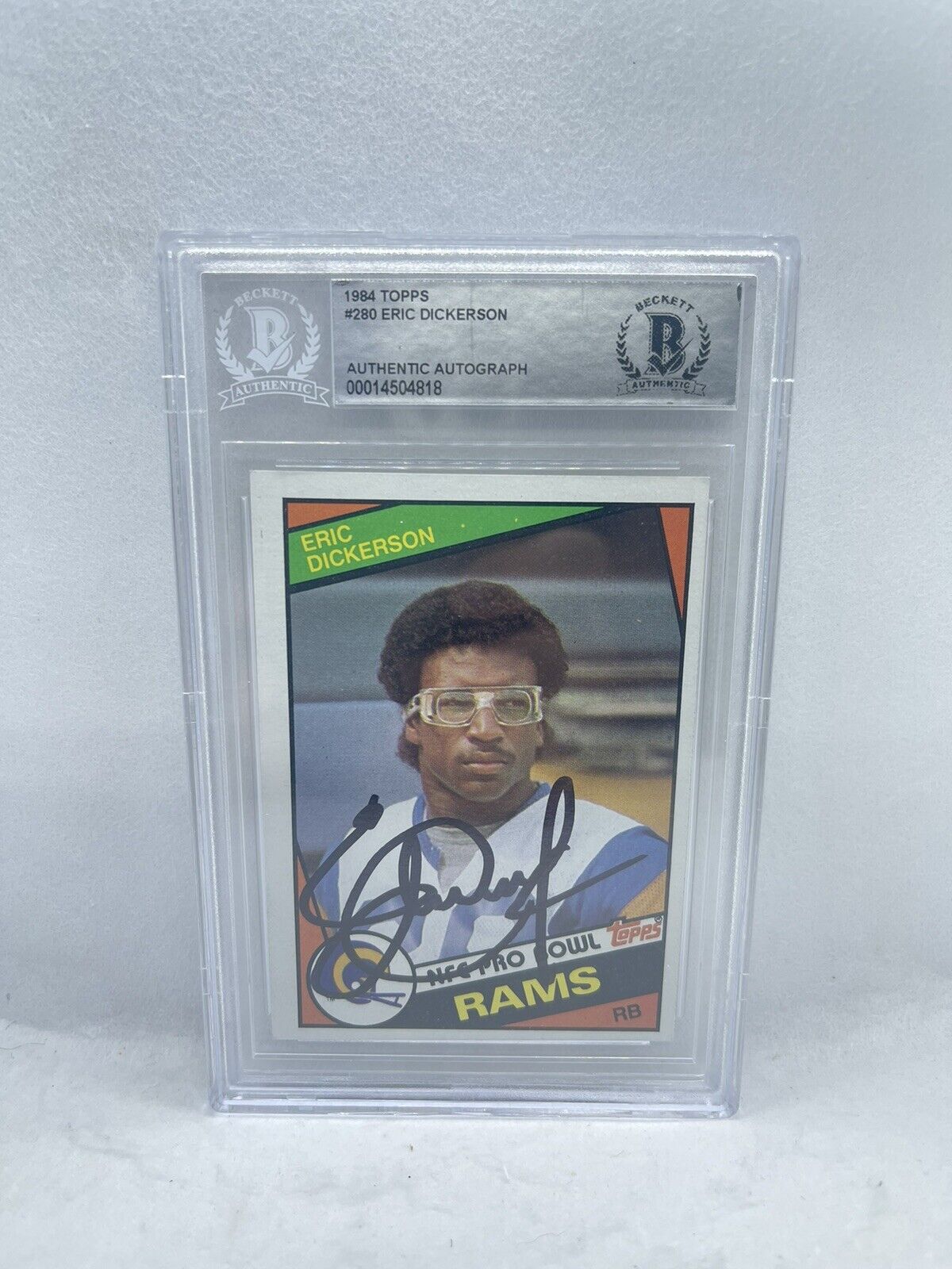 Eric Dickerson Autographed Signed 1984 Topps #280 Rookie Card Beckett Auto HOF Rams 2