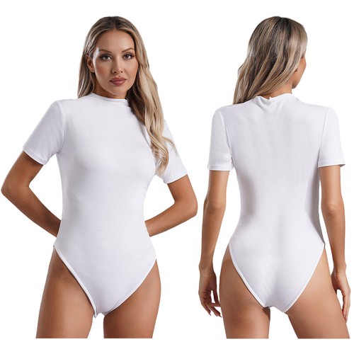 Women Leotard Latin Bodysuit Party Undershirt Tummy Rompers Casual Jumpsuit - Picture 3 of 35