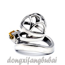 Stainless Steel Male Chastity Cage Metal Men's Locking Belt Restraint Device