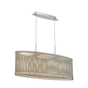 Trommel-Pendelleuchte 2-flammig Holz Deckenlampe Deckenleuchte Lampe