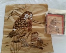 VTG 1979 Vogart Crafts Creative Stitchery Embroider Kit OWLS #2401 