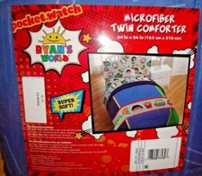 NIP Ryan's World 4pcs Twin Comforter Sheet Set Bedding Kid's NEW Color Block