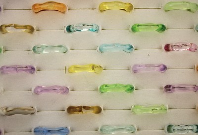 55pcs Nouveau De gros Lots Mixte Mode Anneau Dame Transparent Résine Bagues