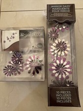 Fashion Flower 3D Mirror Wall Stickers Removable Decal Art Mural Home Decor Plum