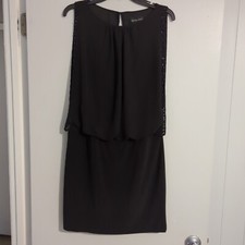 Scarlett Nite Evening Dress Women's Size 6 Black Beaded Cocktail Sleeveless Ex!