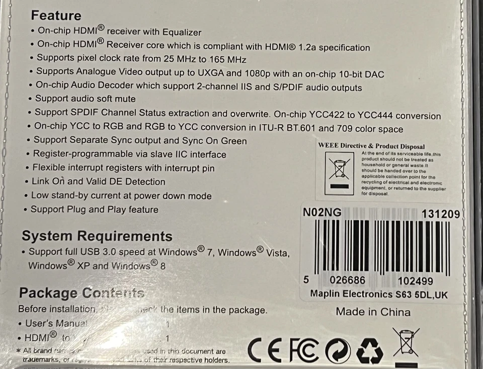 MAPLIN C-Type HDMI Male to Female VGA Adapter - N02NG - RRP = £49.99 - Image 4 of 4