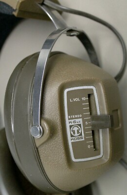 GREAT Koss Brown Headphones K/ 6LC 1971 large sound dual system