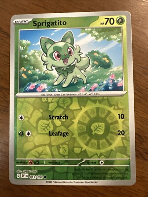 sprigatito holographic card Pokemon SPRIGATITO 013/198 Scarlet & Violet HOLO
