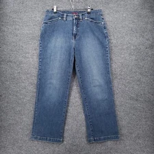 Jag Jeans Womens 12 Blue High Rise Straight Leg Stretch Medium Wash Ankle Denim