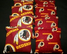 Cornhole Bean Bags made w WASHINGTON REDSKINS Fabric 8 ACA Regulation