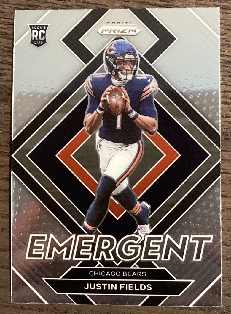 2021 Panini Prizm Justin Fields #E-4 Rookie Emergent! Chicago Bears! #3329