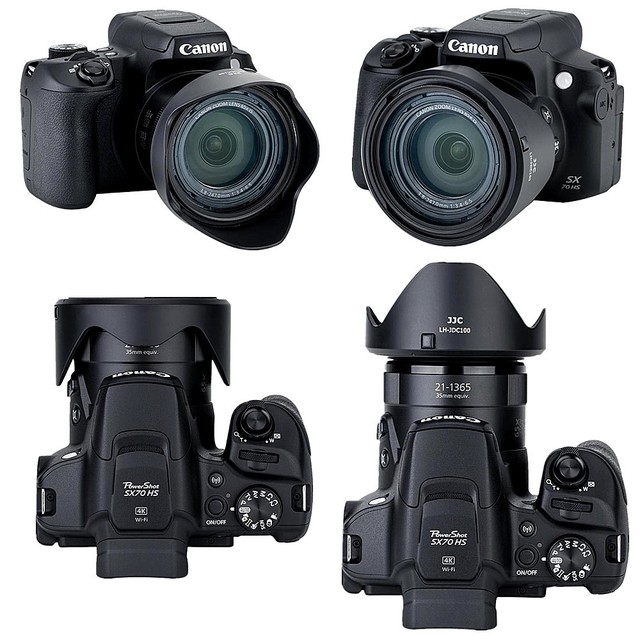 5in1 Lens Hood + Lens cap + Screen Protector for Canon Powershot SX70