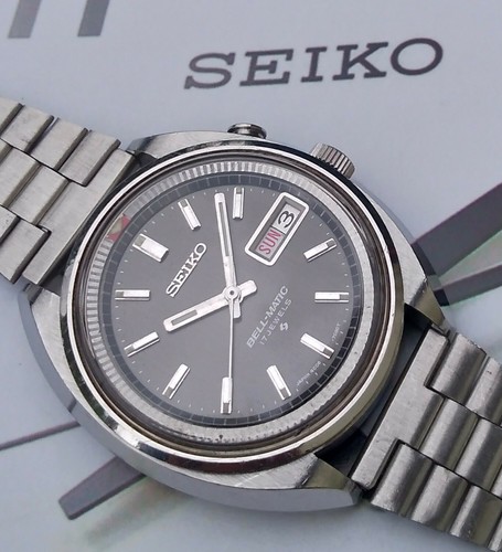 SEIKO BELL MATIC 4006 7002 AUTOMATIC 1971 ALARM svegliarino RARE GREY LINEN  DIAL | eBay