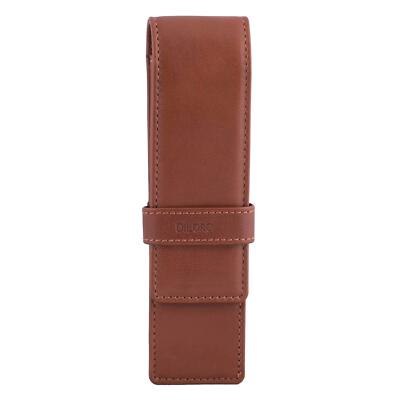 Leather Double Pen Case Pencil Pouch Holder for Two Fountain Pens Ballpoint R...