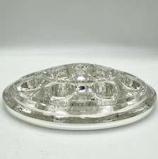 Floral Frog Vintage Clear Glass 16 Hole Flower Holder 5" Round