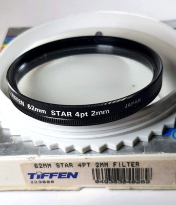 TiFFEN 62mm 4pt / 2mm Grid Star Effect Authentic 62 mm E62 Streaking Pattern