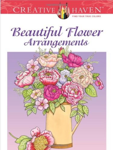 Beautiful Flower Arrangement Adult Colouring Book Creative Floral Relaxing  - Afbeelding 1 van 4