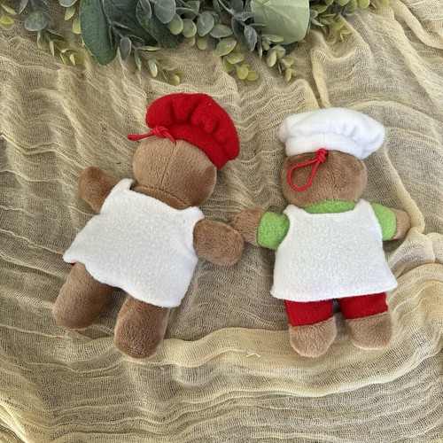 St. Nicholas Square Stuffed Gingerbread boy + girl Baking Pair Plush Ornament - Picture 5 of 7