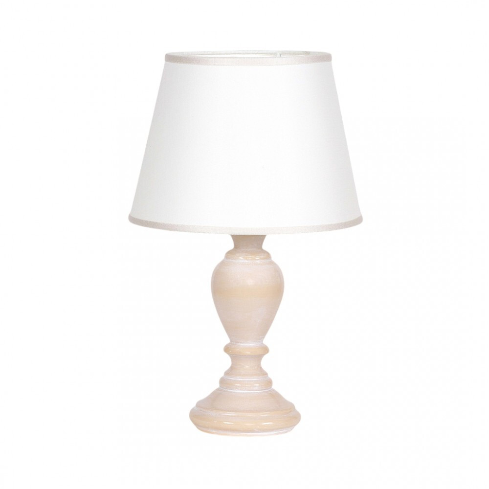Lumetto Esse 496/bp Legno 1 Luce E14 - Lampada Comodino Beige Classica