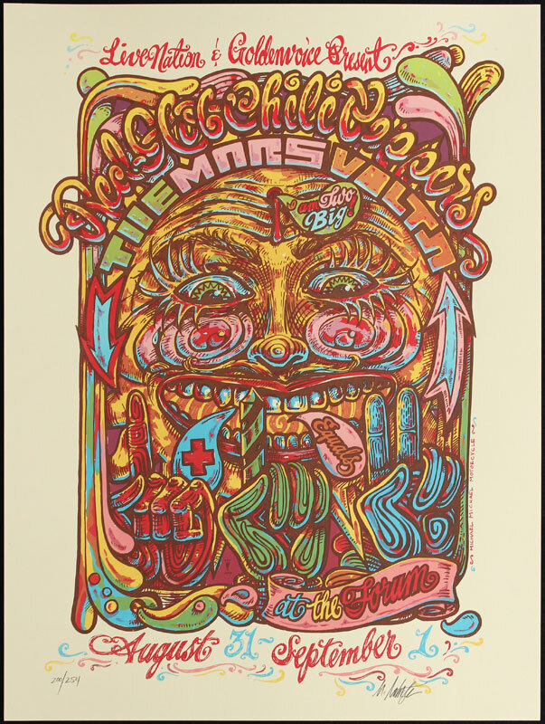 Jackie Cheffins / Mars Volta ポスター Red Hot Chili Peppers Mars Volta Poster 8/31/2006 LA Forum