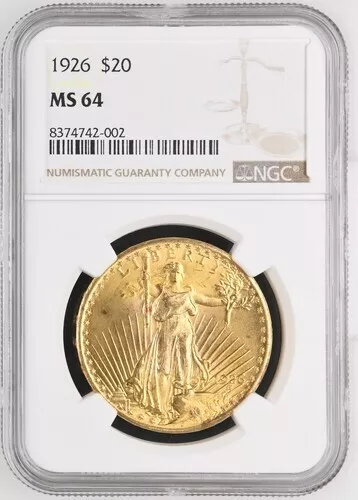 1926 St. Gaudens $20 Gold Double Eagle NGC MS64