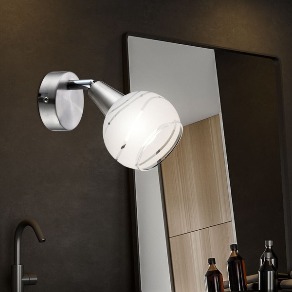 Wandlampe Wandleuchte Wohnzimmerlampe Glas Verstellbar 1 Flammig Silber Led-image