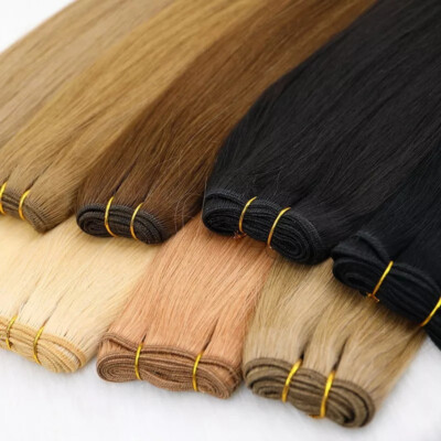 Weft Sew In Remy Human Hair Extensions Double Weave Hair Bundle Full Head Thick