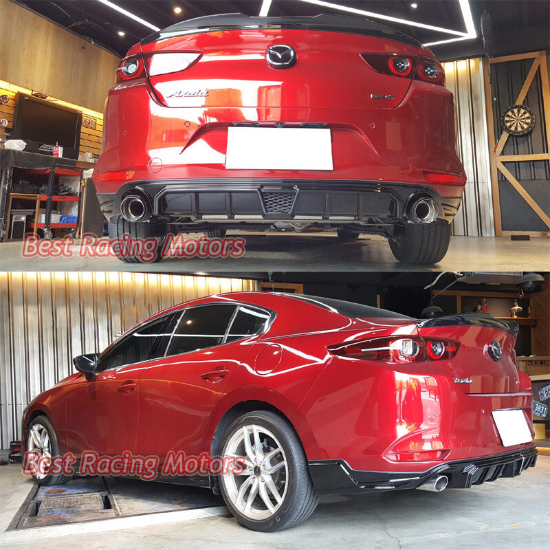 For 2019-2026 Mazda 3 4dr Sedan MZ Style Rear Bumper Lip (ABS) | eBay