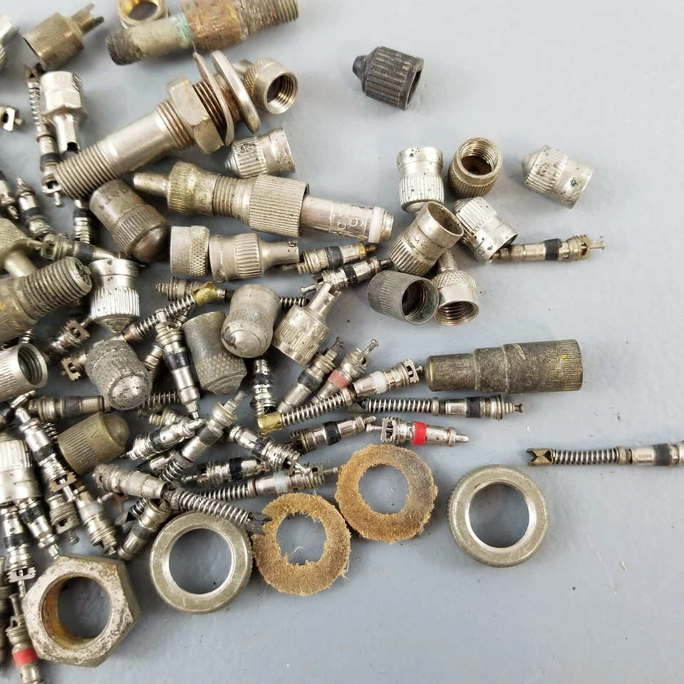 Antique Vintage Schrader and Other Tire Valve Stem Cap Nut Parts Lot - Image 4 of 4