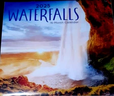 2025 Waterfalls 16 Month Calendar 20" X 11" open LOWER PRICE