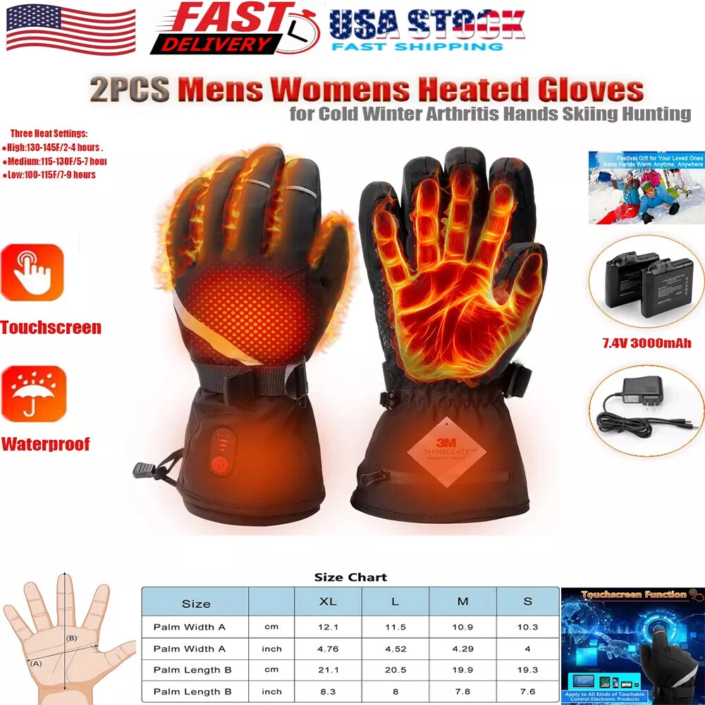 Electric Heated Gloves Motorcycle with Rechargeable Battery 3000Mah Liners Glove