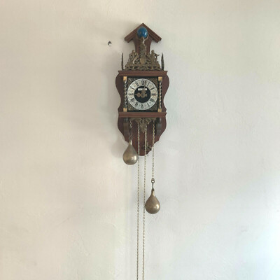 Franz Hermle Clock Dutch Style Pendulum Wall Clock Herman Miller Germany AS IS