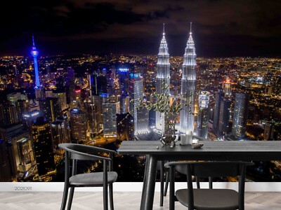 3D City Building Night Scene Wall Murals Wallpaper Murals Wall Sticker