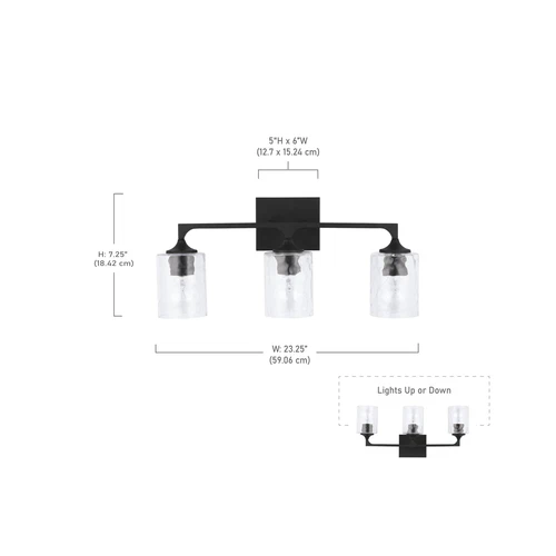 Capital Lighting 137331BI-486 Clint Clear Water Glass Bath Vanity Wall Mount,... - Picture 3 of 8