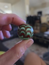 Vintage Christensen Agate Green Flame Shooter Marble 11/16 RARE Flawless CAC