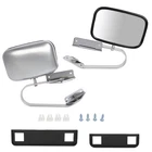 Pair Side View Manual Mirrors For 1980-1996 Ford F-Series Stainless Steel