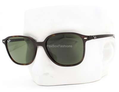 Ray-Ban Leonard Sunglasses RB2193 902/31 Brown Tortoise Green Glass 53mm w/case
