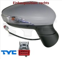 TYC 310-0129 AußEnspiegel Rechts Spiegel AußEn FüR Ford