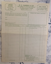 Vintage 1950s H. E. Harris & Co. Stamps Order Form Blank Unused