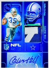 2025 Panini Silhouette Calvin Hill Platinum Jersey Patch Auto Cowboys True 1/1