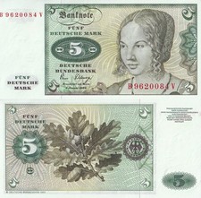 Germany 5 Deutsche Mark 1980 P 30b UNC NR No Reserve