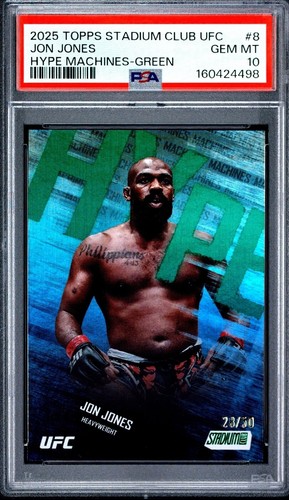 2025 Topps Stadium Club UFC Jon Jones Hype Machines - Green /50 - POP 1!