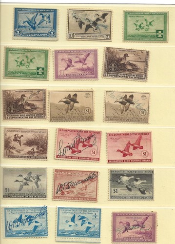 U S Stamps Scott revenues duck hunting stamps lot of 36 items used/unused - Picture 2 of 2