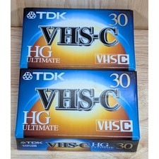 TDK TC-30HG VHS-C HG Ultimate Camcorder Videotapes 30 Min 2 Pack Sealed Japan