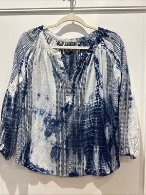 Dylan Blue Dakota Tunic SMALL Tye Dye Boho Acid Wash Oversize 100% Cotton BOHO