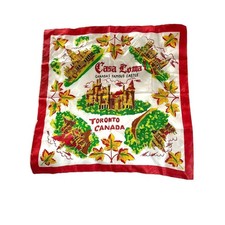 Vintage Casa Loma Toronto Canada Famous Castle Travel Scarf 28 Inch Reds Japan