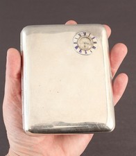 Antique Sterling Silver Cigarette Vesta Case Clock Goldsmiths & Silversmiths Co