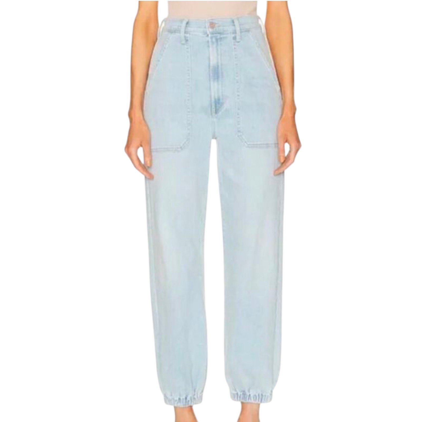 Mother Denim The Wrapper Patch Springy Ankle Jean… - image 1